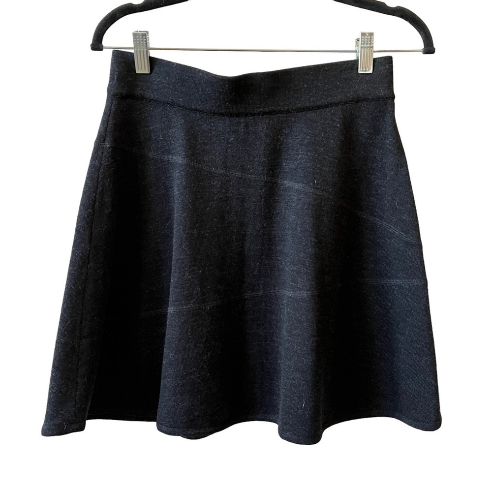 KRIMSON KLOVER MERINO 100% WOOL SKATER SKIRT SHORT FLARE PULL ON STRETCH BLK S